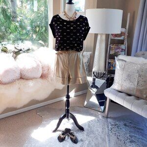 NWT W5 black, white & gold graphic print “eye” t-shirt, S